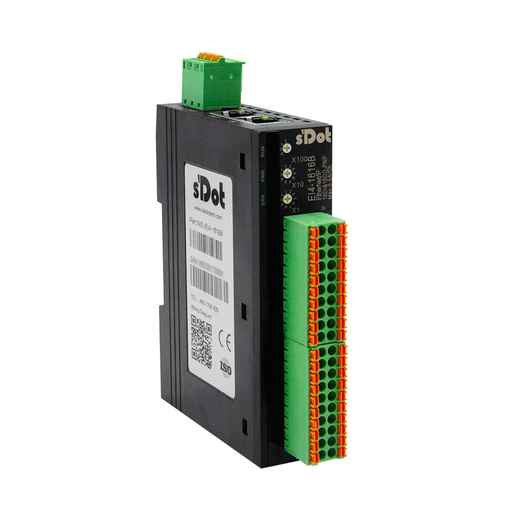 Solidot-EI4.1616B Remote IO I/O-Modul mit integriertem Ethernet/IP 16 Eingänge und 16 Ausgänge