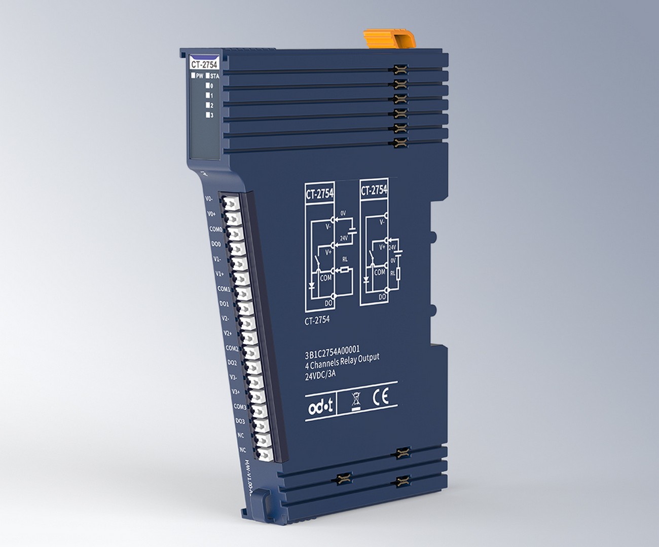 Odot CT-2754 – 4 relay outputs 3 A / 30 V DC, channel-isolated