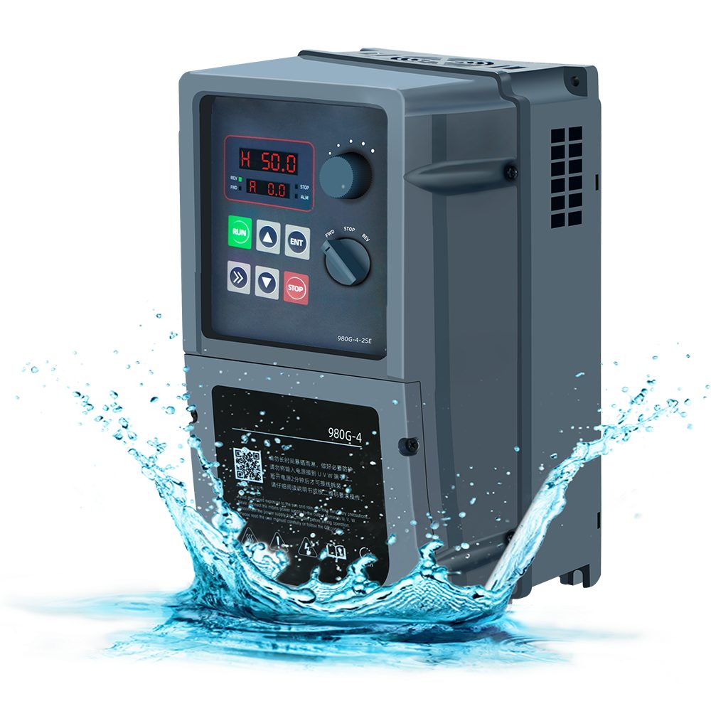 M-Driver M980 water-jet and dust-protected IP66 frequency inverter with 2.2 kW 230 V AC single-phase