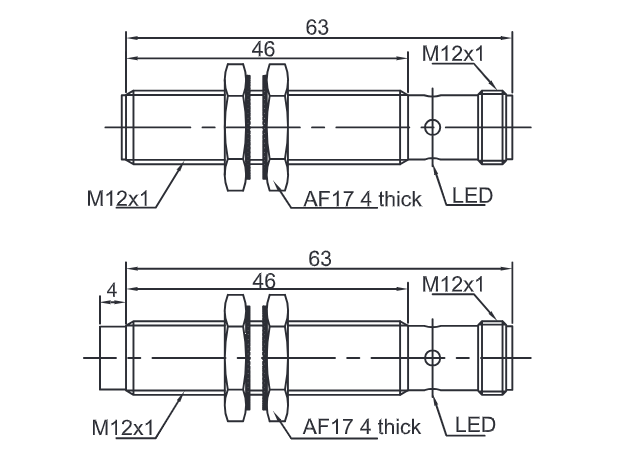 induktiver Näherungsschalter Lanbao - Durchmesser M18x1 - Schaltabstand 5 mm