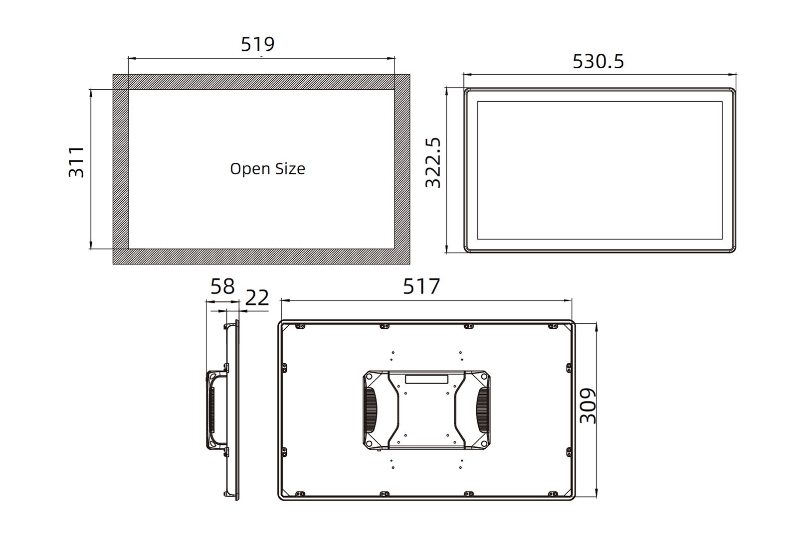 Panelmate Raspberry Panel PC 21,5" HMI Touchpanel kapazitiv