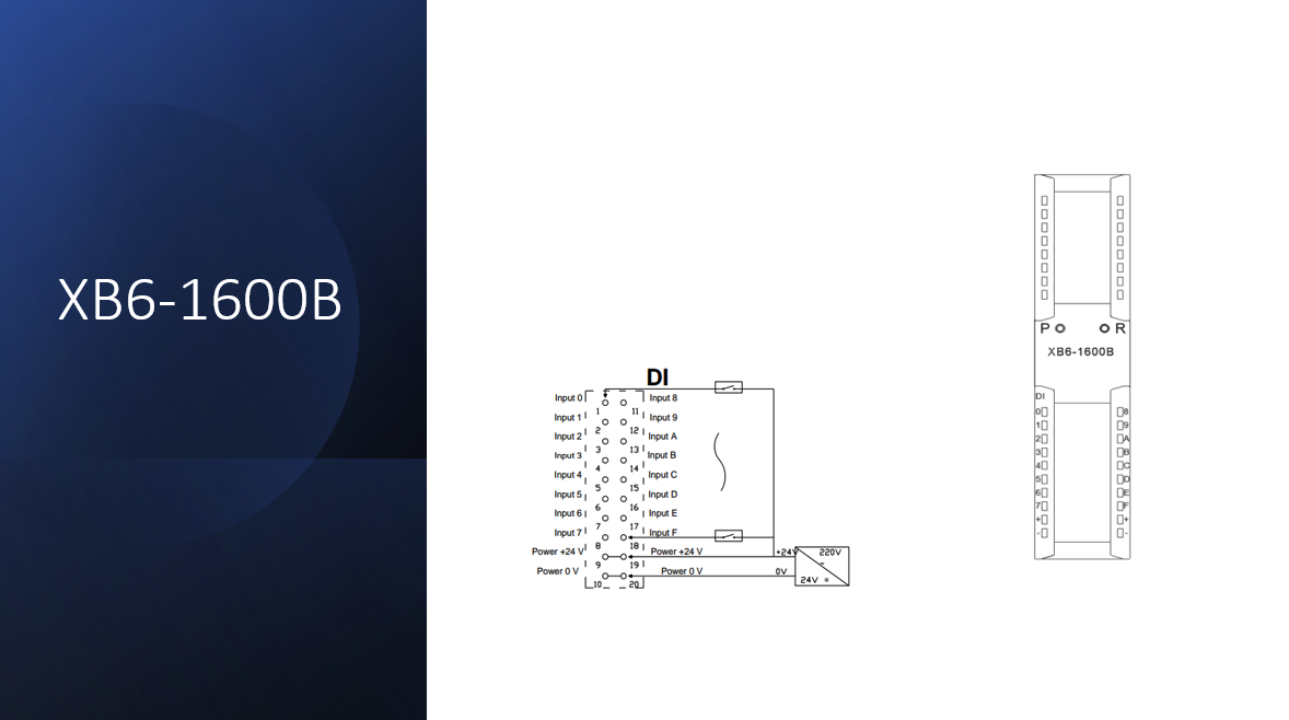 Solidot digital module 16 inputs (24 V DC) for XB6 remote I/O with 16 channels