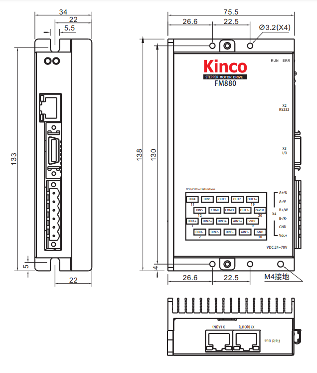 Kinco stepper motor amplifier FM880 with Ethercat