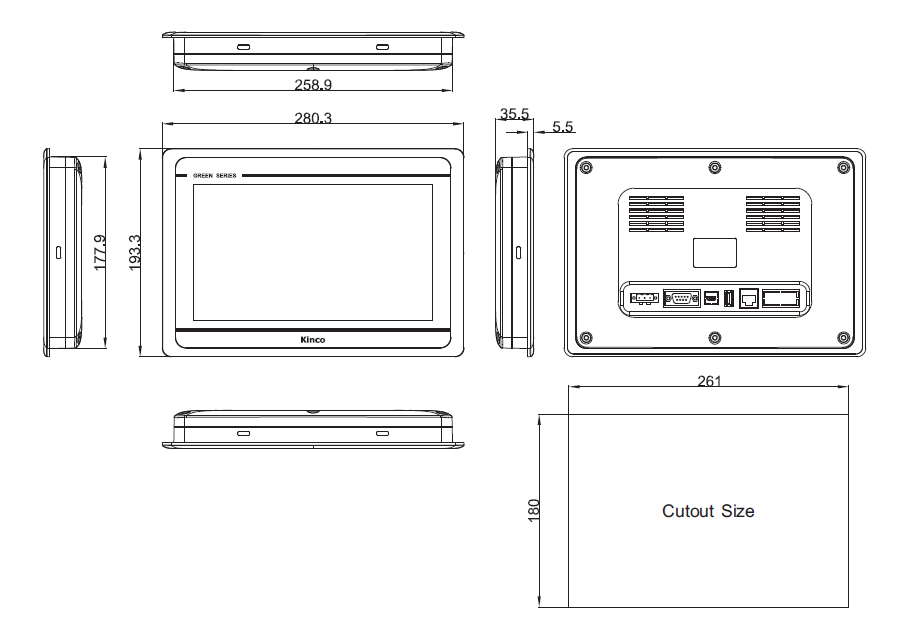 Kinco G2100E 10" Widescreen HMI-Touchpanel mit IPS Display (neue Serie G2)