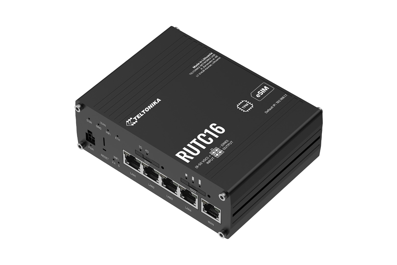 Teltonika RUTC16 4G Cat 6 Edge Router mit Wi-Fi 6, Dual-SIM & eSIM-RUTC16.21