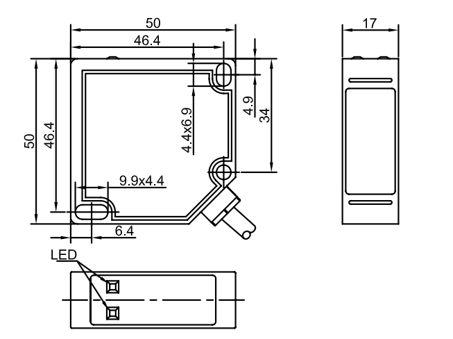 Lanbao - Through-beam sensor (set) - rectangular plastic - switching distance 20 m