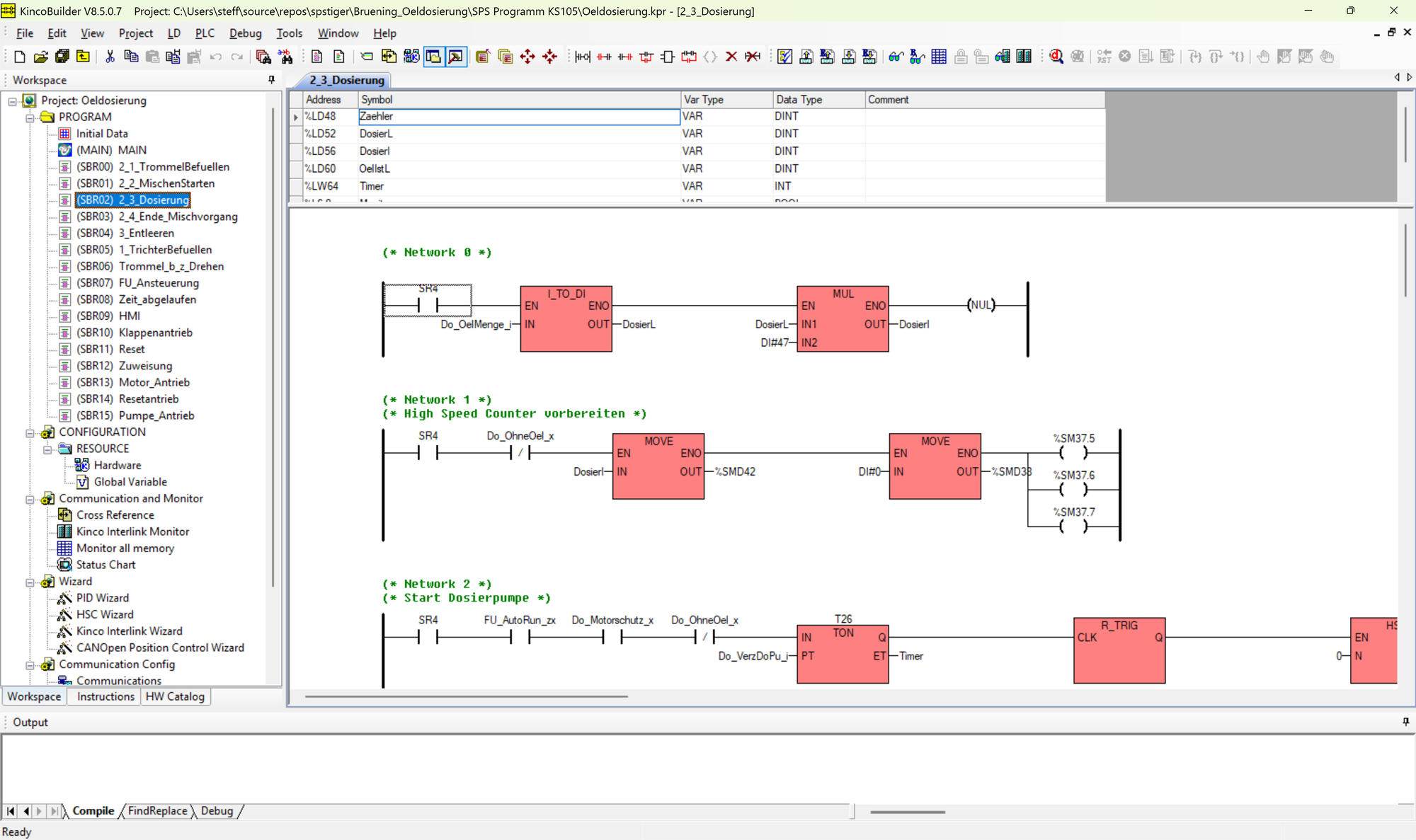 Kinco Builder - Programming software for Kinco PLCs of the MK, KS, K2, K6 and K6S series