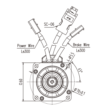 Kinco Servomotor SMS60S-0040-30KBK-3LKU - 400 W (mit Bremseinheit und 16 Bit Multi-Turn-Encoder)