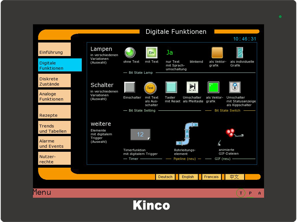 Creation of an HMI from standard elements according to your specifications (Excel/scanned sketch) per image