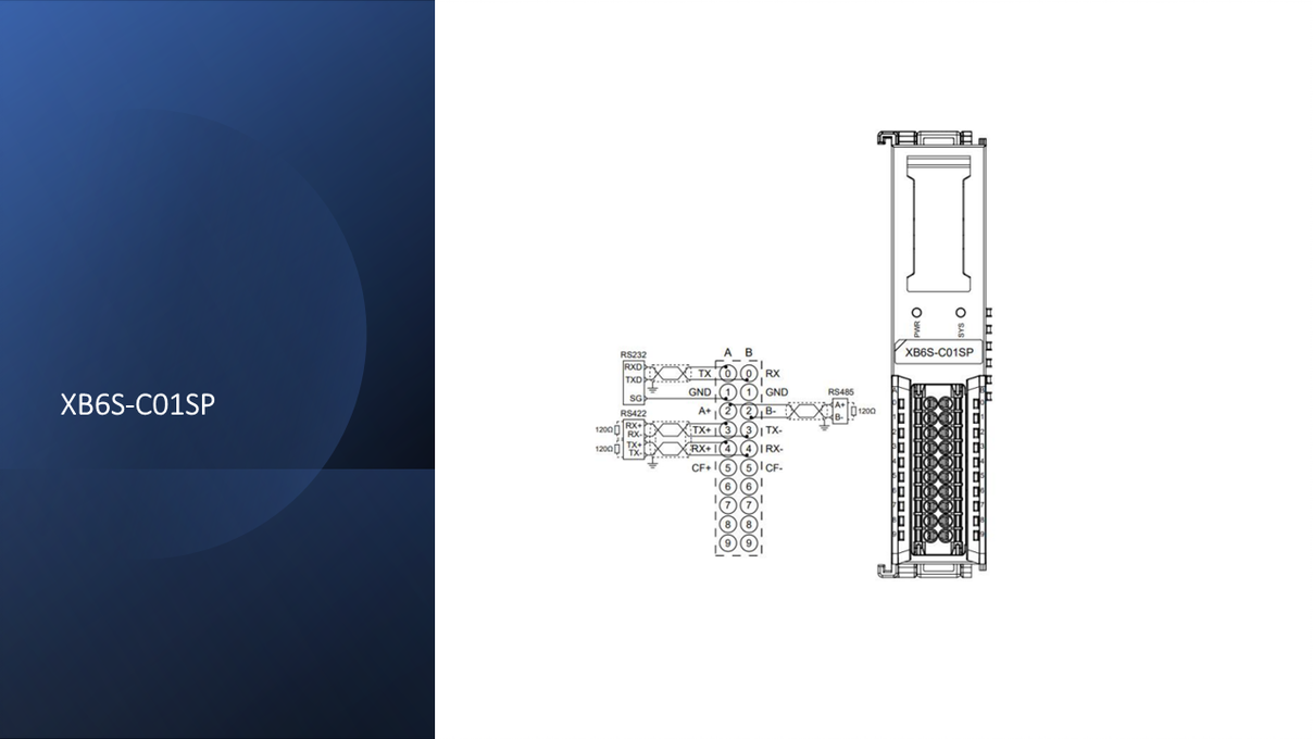 Solidot XB6S-XB6S-C01SP mit Einkanaliges 232/485-Modul