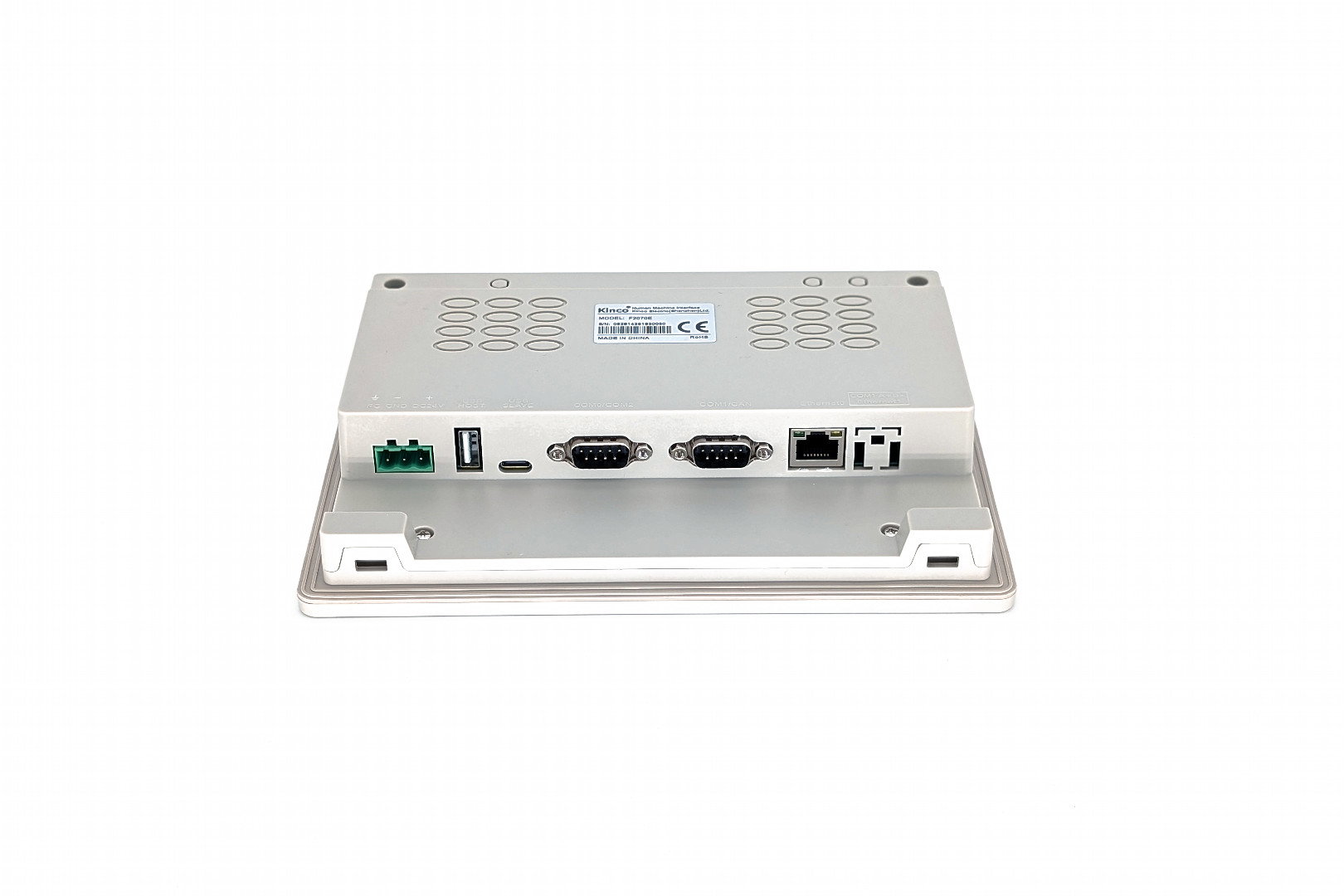 Kinco F2070E – Anschlüsse: Ethernet, COM-Ports, USB, Versorgung
