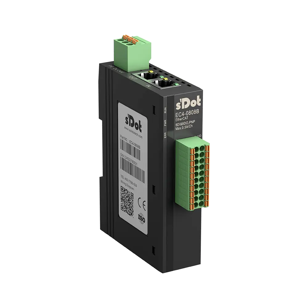 Solidot Remote IO I/O-EC4.0808B Modul mit integriertem EtherCAT-8 Eingänge 8 Ausgänge