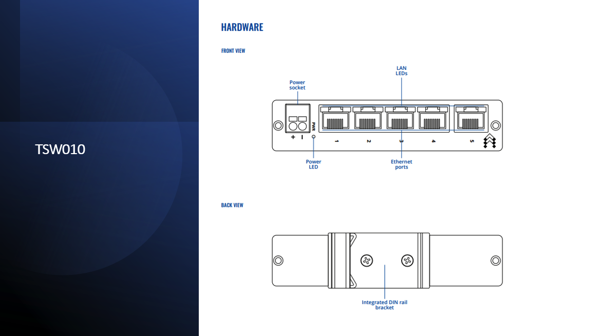 Teltonika TSW010 Ethernet Switch 5- 10 / 100 ports