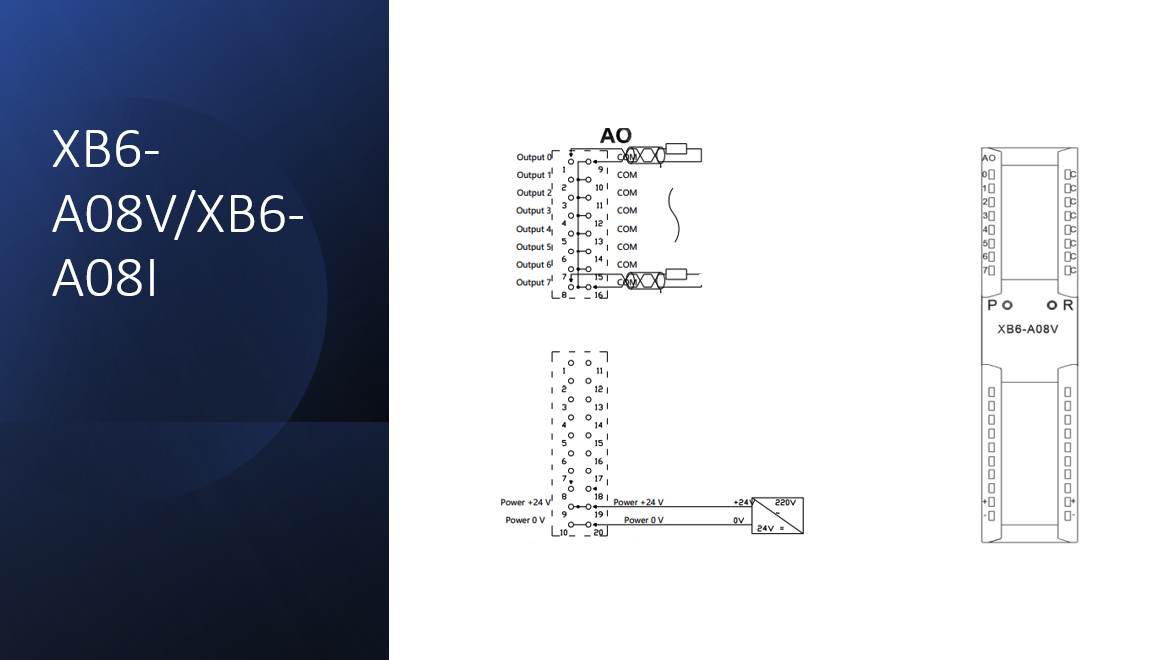 Solidot Analogmodul / 8 Analogausgänge (0 - 10 VDC) für XB6-Remote-I/O mit 8 Kanälen AI-einstellbar