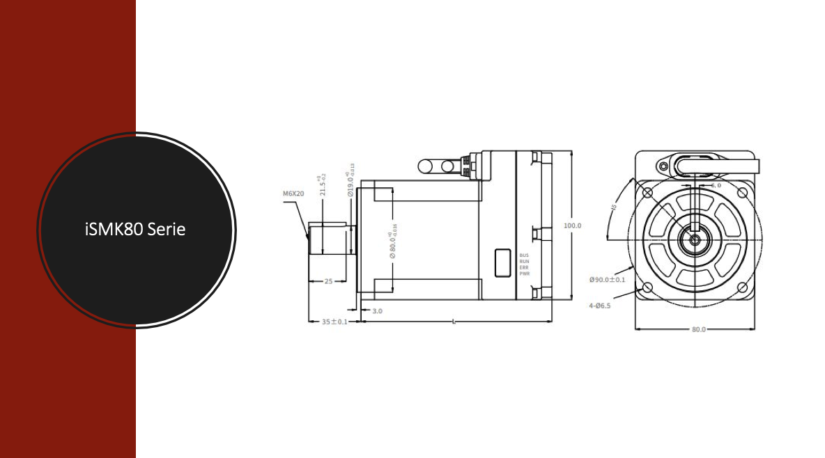 Kinco DC-Servomotor mit integtriertem Servo-Controller 24 V - 70 VDC