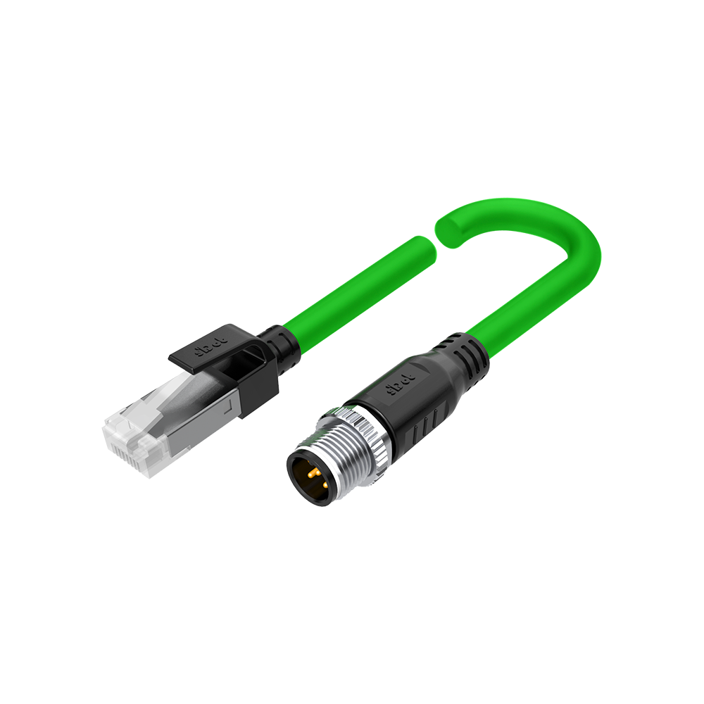 Solidot Anschlussleitung M12 D-kodiert / RJ45 geschirmt – 0,5 m, PVC
