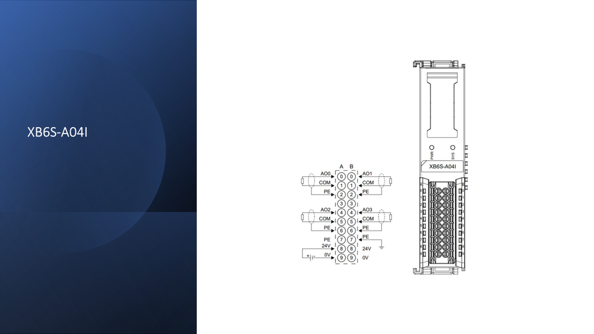 Solidot XB6-A04I mit 4 Analogausgänge (0 - 10 VDC)