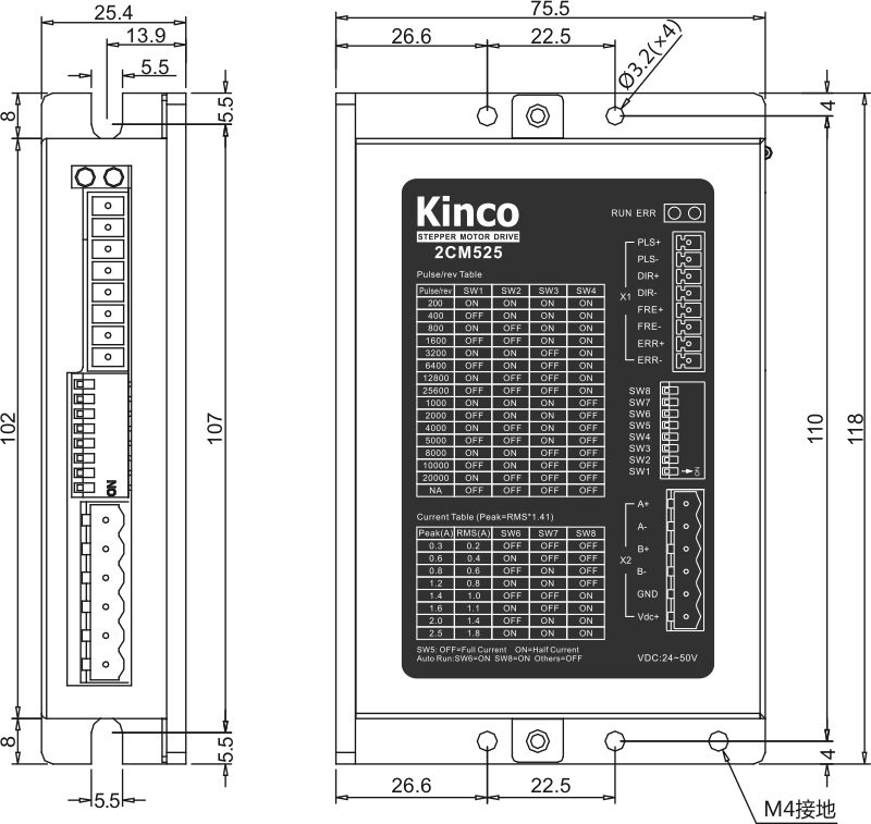 Kinco Stepper Motor Amplifier 2CM525