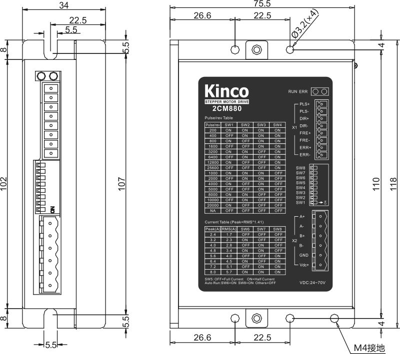 Kinco Stepper Motor Amplifier 2CM880