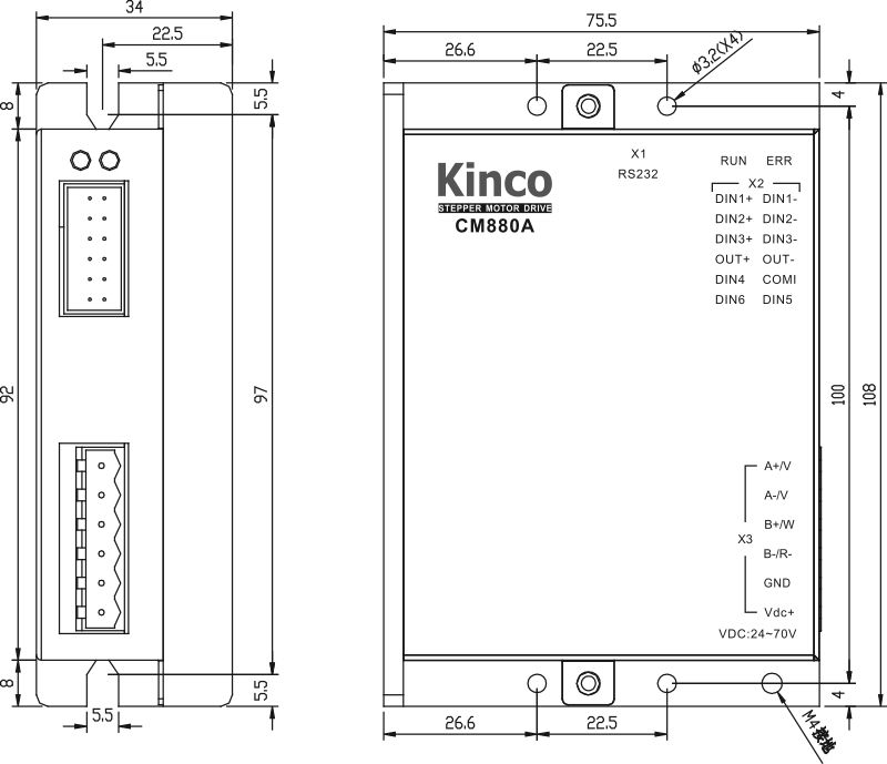 Kinco stepper motor amplifier CM880A