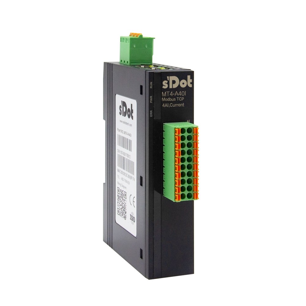 Solidot Modbus TCP remote I/O module MT4 with 4 analog channels
