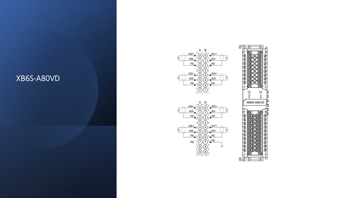 Solidot XB6S-A80VD mit 8 Analogeingänge (0 - 10 VDC) Differential