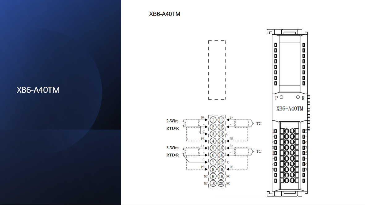 Solidot temperature module 4 temperature inputs for XB6 remote I/O RTD and TC type (PT100, PT1000 &amp; thermocouple) 