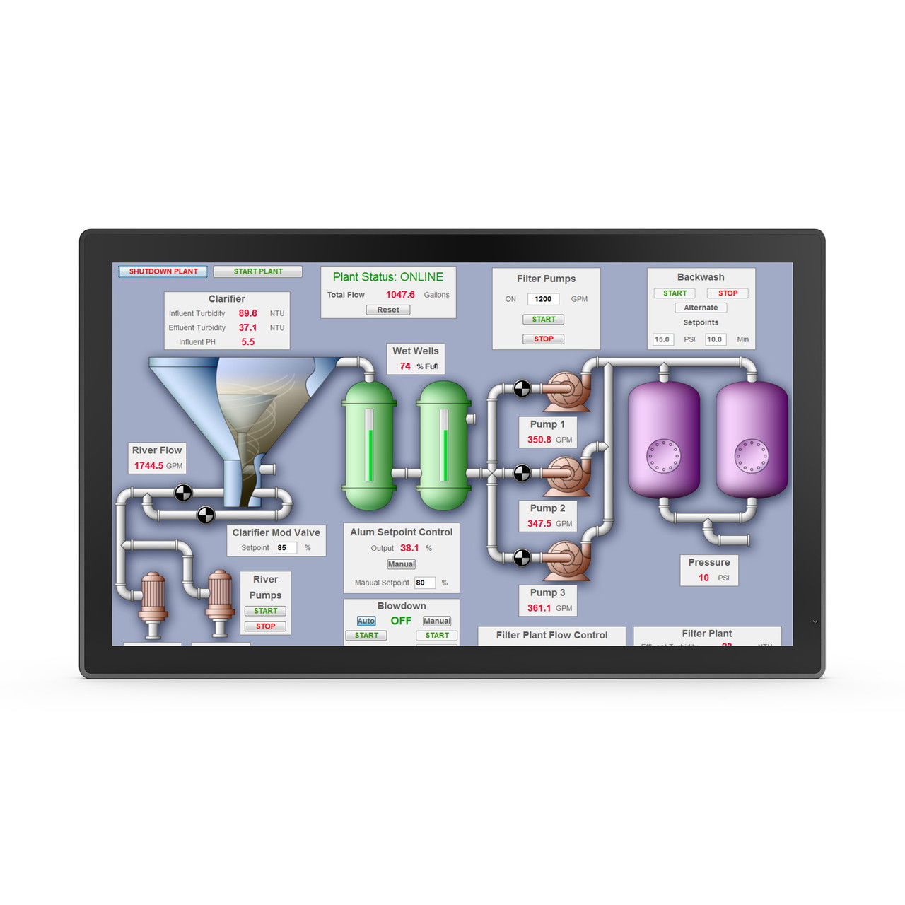 Lilliput 10" touch monitor with HDMI connection 1500 Nits IP65