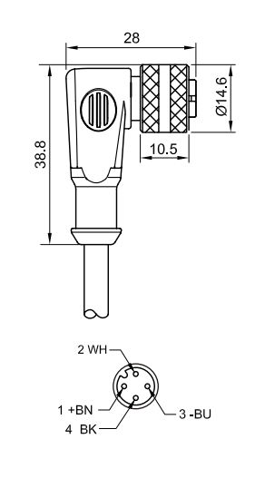 M12 Sensorleitung QE12-N4G5-U 5 m (PU) - Buchse
