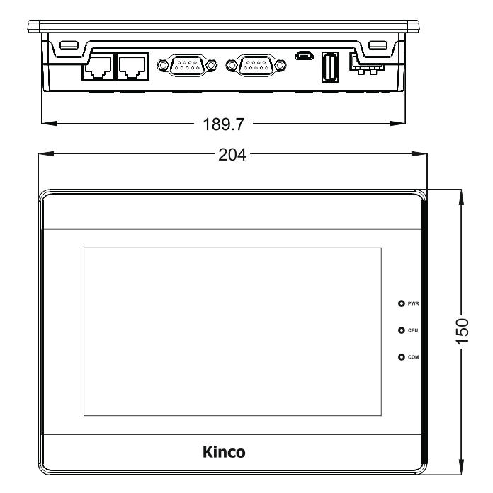 Kinco GT070E2 7" IoT Series Widescreen HMI-Touchpanel mit 2 x Ethernet