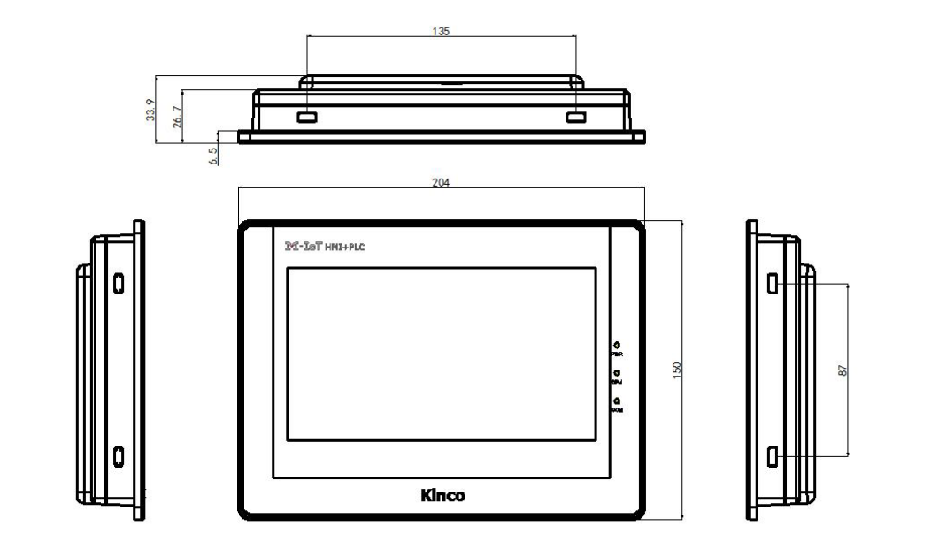 Kinco MK070E-27DRT 7" IoT Series HMI-Touchpanel mit Ethernet und integrierter SPS und PT100 Eingängen
