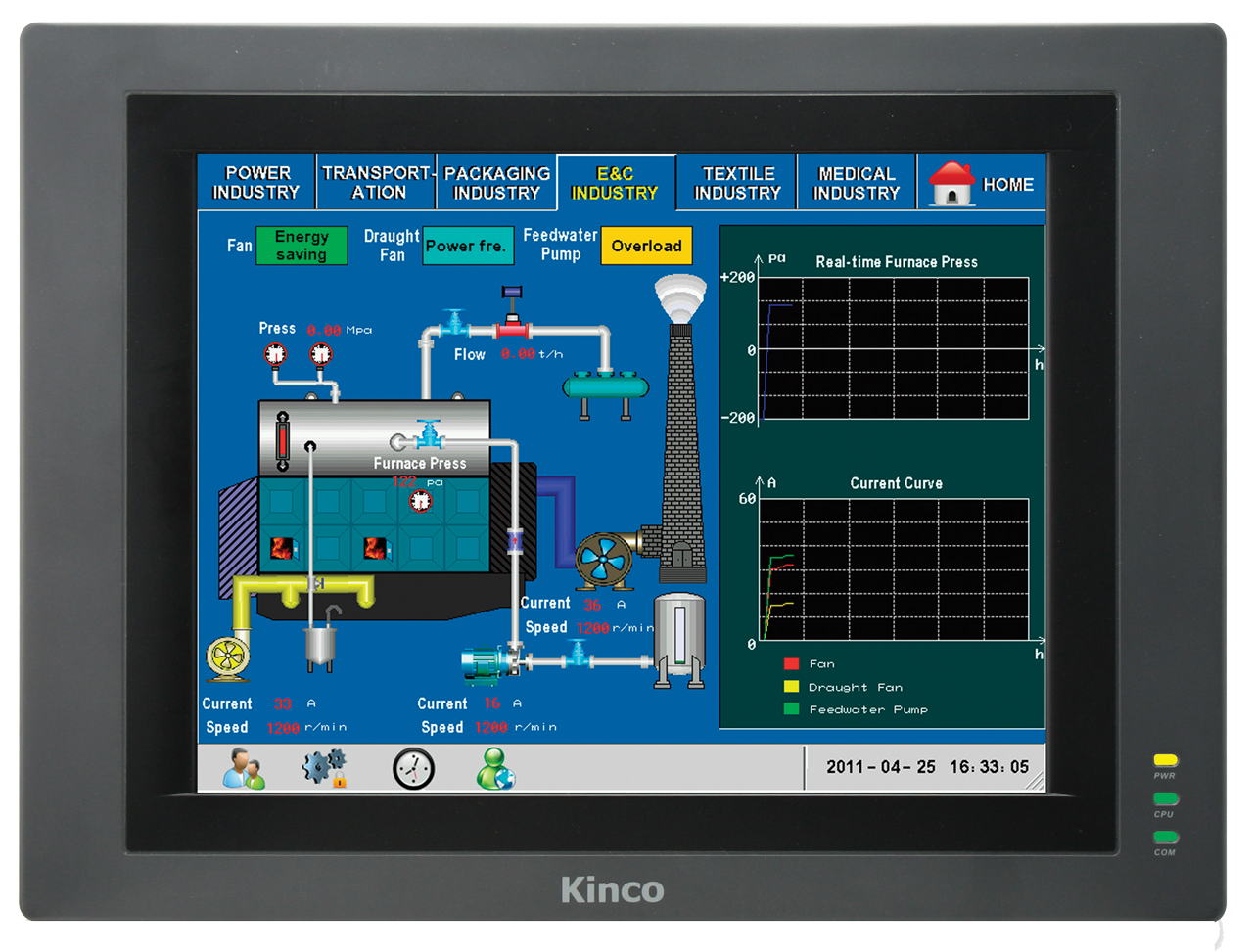 Kinco 12" HMI touch panel MT4620TE with high brightness