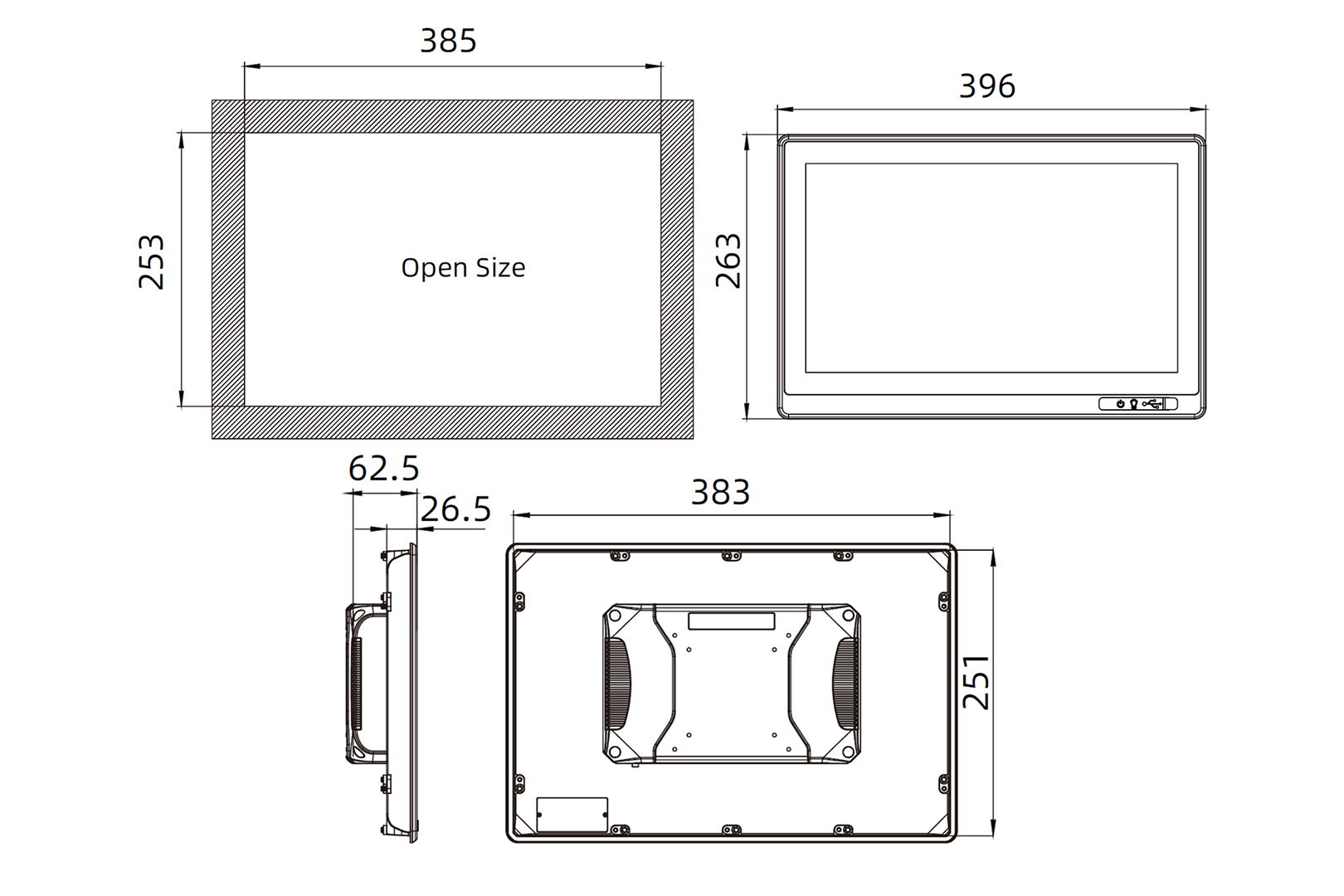 Panelmate Raspberry Panel PC 15,6" HMI Touchpanel kapazitiv