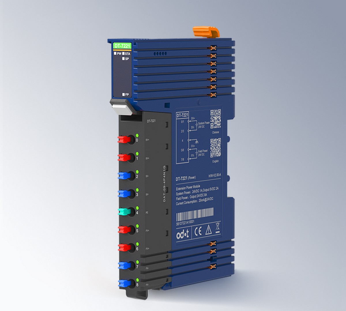 Odot DT-7221 – Einspeisemodul System 5 V DC / 2 A und Feld 24 V DC / 8 A, D-Serie