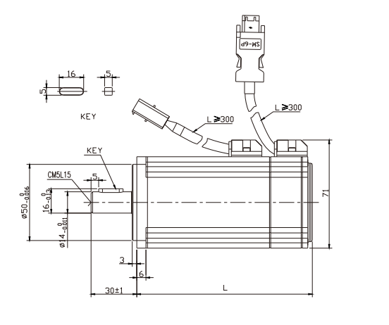 Kinco Servo Motor SMS60S-0040-30JAK-3LKU - 400 W