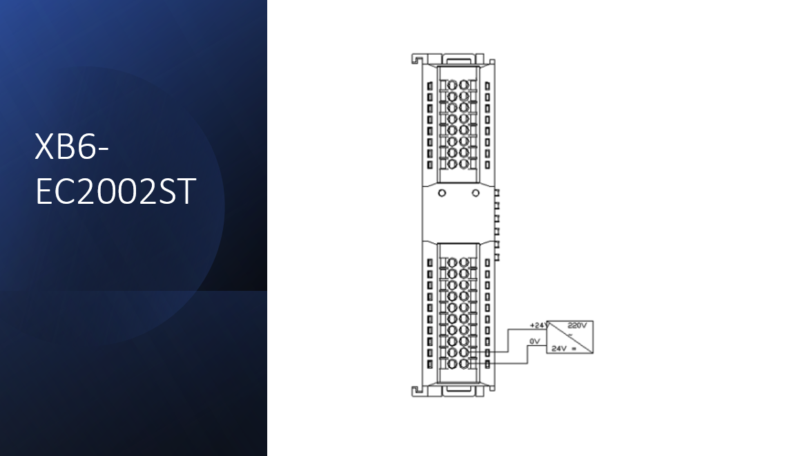 Solidot Ethercat bus coupler for XB6 remote I/O with power supply unit and end cap