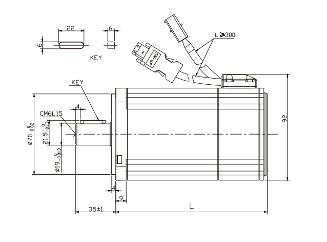 Kinco Servo Motor SMS80S-0075-30KAK-3LKU - 750 W (16 Bit Multi-Turn Encoder)