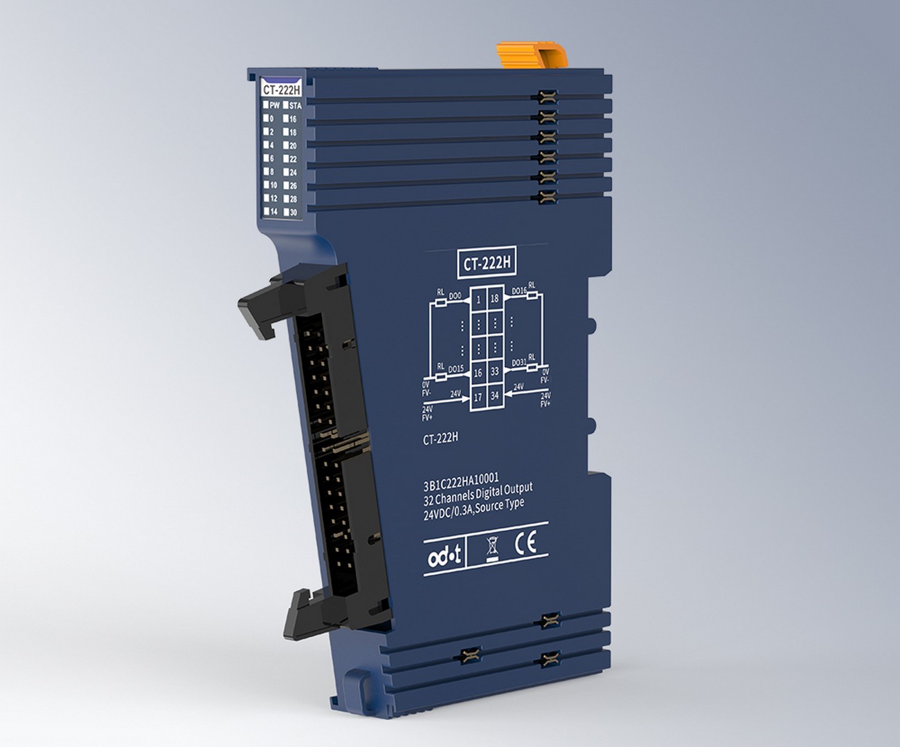 Odot CT-222H – 32 digital outputs transistor 24 V DC / 0.3 A (PNP), 34-pin connector