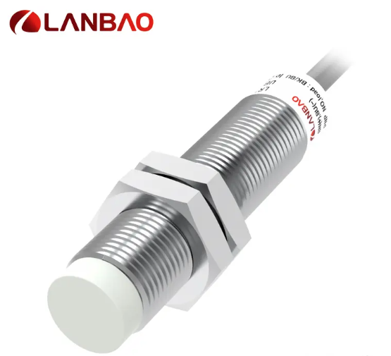 Lanbao inductive proximity switch with cable (PVC) - diameter M12x1 - switching distance 4 mm