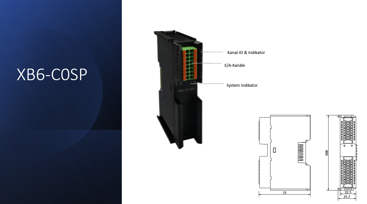 Solidot serial communication module for XB6 remote I/O (RS485 / RS422 / RS232)