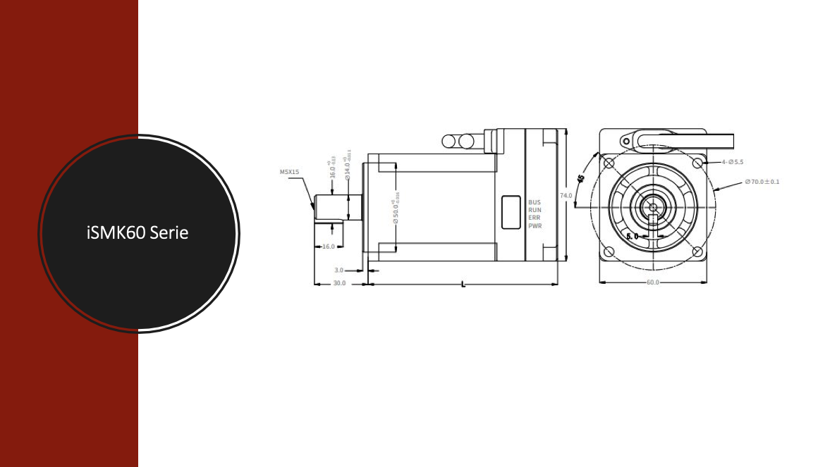Kinco DC-Servomotor mit integtriertem Servo-Controller 24 V - 70 VDC