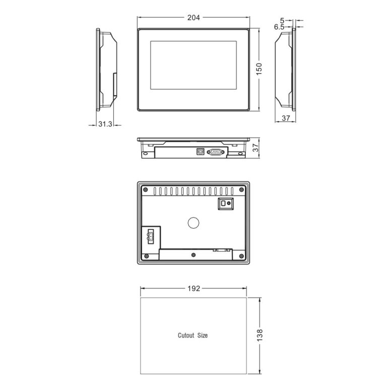 Kinco 7" Widescreen HMI Touch Panel MT4434TE