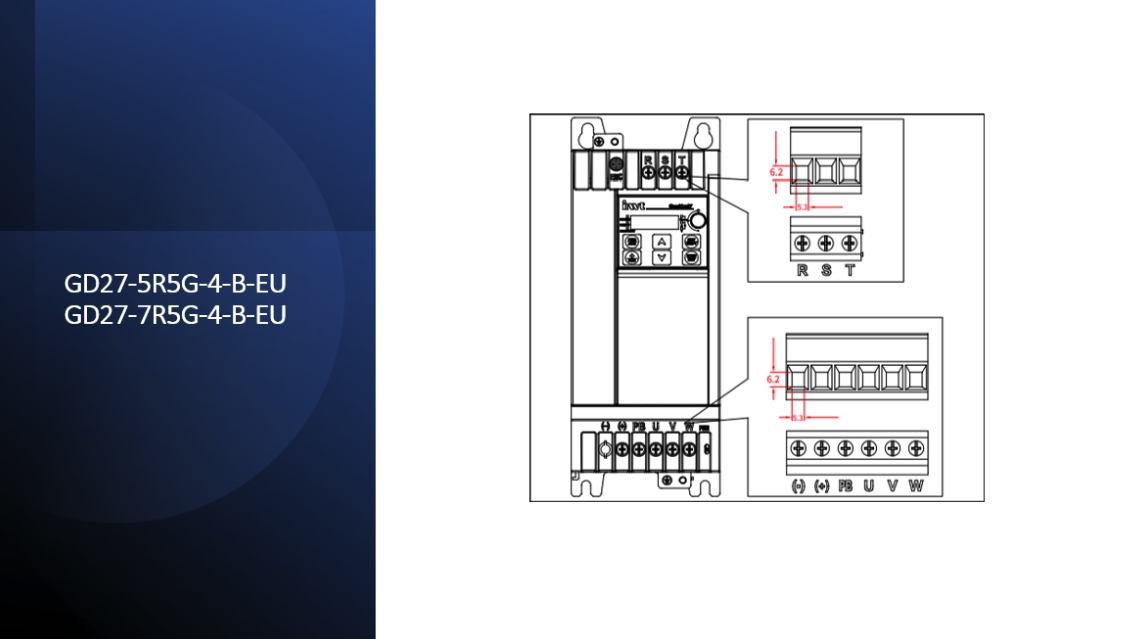  INVT Frequenzumrichter Vektorsteuerung GD-27, STO-Funktion, anwendbar für AM und PM, IP20