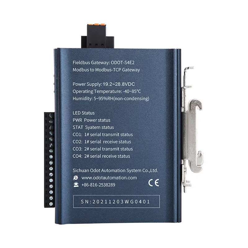 Odot-S4E2 Modbus RTU/ASCII zu Modbus TCP Gateway mit 4 seriellen Schnittstellen und 2 Ethernet-Schnittstellen