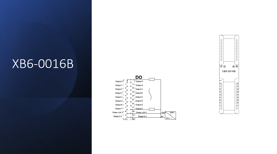 Solidot digital module 16 outputs (24 V DC) for XB6 remote I/O with 16 channels