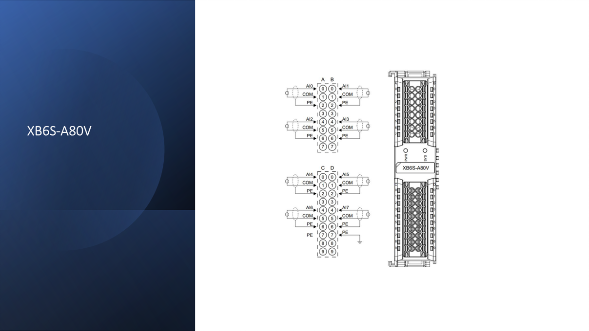 Solidot XB6S-A80V mit 8 Analogeingänge (0 - 10 VDC) Single-Ended