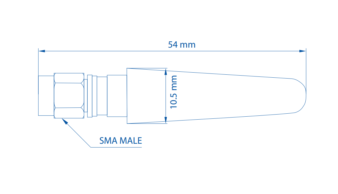 Teltonika PR1CS450 Abgewinkelte SMA Kompakt-Mobilantenne